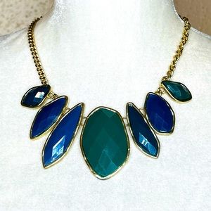 Green & Blue Chunky Statement Necklace